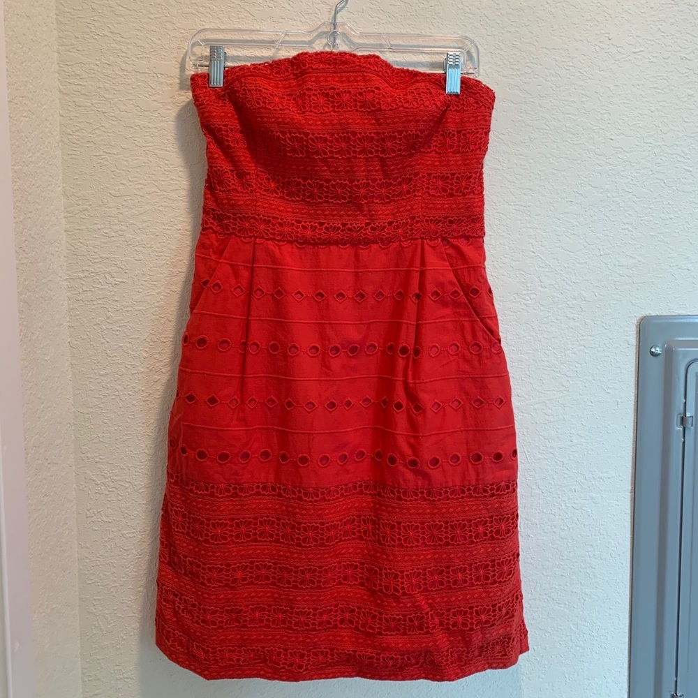 Red Lace Shift Dress